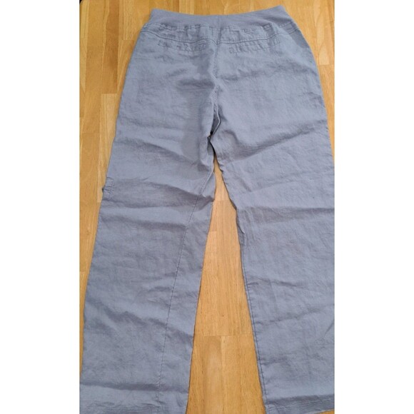 Soft Surroundings Womens Medium Gray Wide Leg Elastic Waist Pull On Cargo Pants - Picture 10 of 12